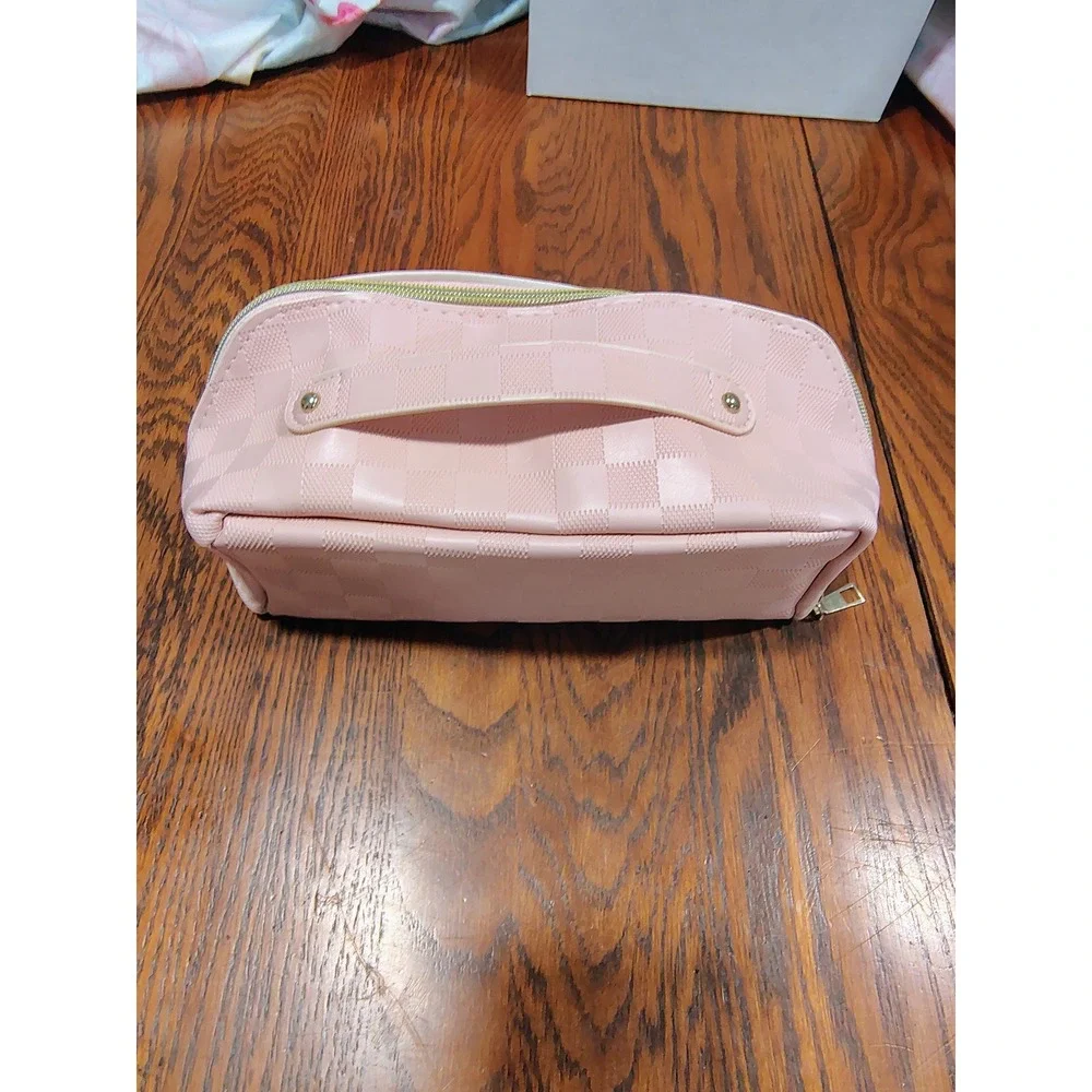 Pink Toiletry Bag Makeup Cosmetic Case Travel Organizer with Handle
